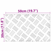 Stopień Prostokątny 4 pcs Srebrny 50 x 30 cm Aluminium