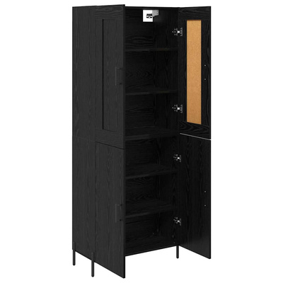 Highboard 2 szt. Czarny Dąb 69,5 x 34 x 180 cm