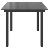 Stół ogrodowy, czarny, 150x90x74 cm, aluminium i szkło