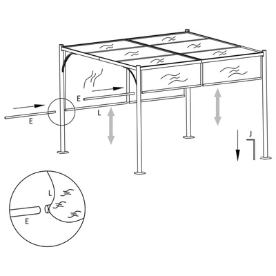 Pergola ogrodowa ze zwijanym dachem, 3x3 m, taupe, 180 g/m?
