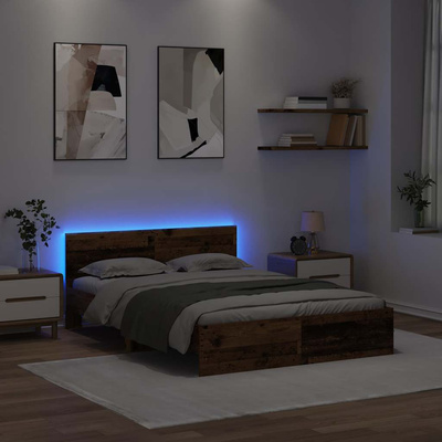 Ramka łóżka Stare drewno 150 x 200 cm Drewno inżynieryjne