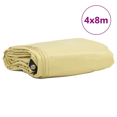 Plandeka 650g / m² Beżowy 4 x 8 m Płótno z powłoką PVC