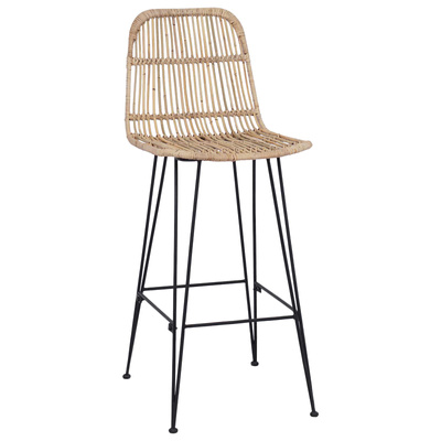 Stołek barowy 2 szt. naturalny 44 x 55 x 109 cm Rattan i Stal