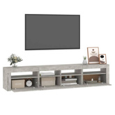 vidaXL Szafka pod TV z oświetleniem LED, szarość betonu, 210x35x40 cm