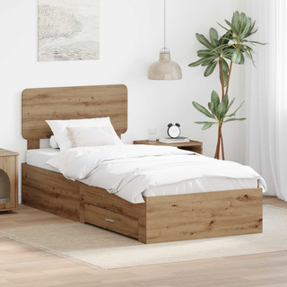Ramka łóżka Dąb rzemieślniczy 100 x 200 cm Drewno inżynieryjne
