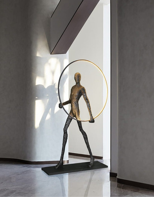 Lampa podłogowa HUMAN ROUND włókno szklane ADANI AD128