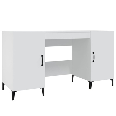 vidaXL Biurko, białe, 140x50x75 cm, materiał drewnopochodny wariant 4