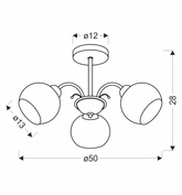 NESTOR Lampa wiszące patynowy 3x40W E27 klosz biały