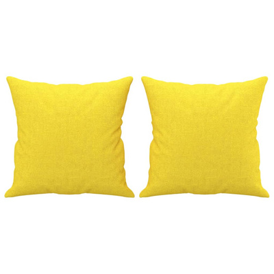 2-osobowa sofa z poduszkami, jasnożółta, 120 cm, tkanina