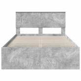 Ramka łóżka Szary beton 135 x 190 cm Drewno inżynieryjne