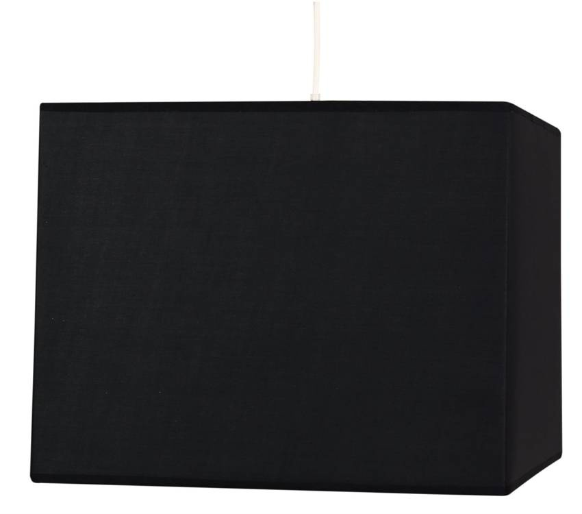 Lampa wisząca z abażurem Basic tkaninowa kwadratowa czarna pojedyncza