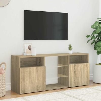 Szafka TV z oświetleniem LED, dąb sonoma, 120x30x50 cm