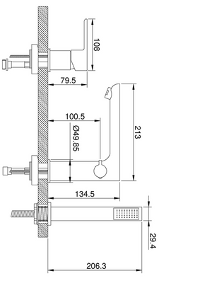Bateria wannowa 3-otworowa Dokos chrom  Invena