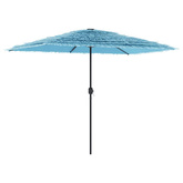 Parasol ogrodowy na stalowym słupku, niebieski, 300x200x250 cm