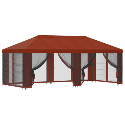 Altana z bokami 6 x 3 m terakota Poliester i Stal 190