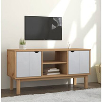 vidaXL Szafka pod TV OTTA, brązowo-biała 113,5x43x57 cm, sosna