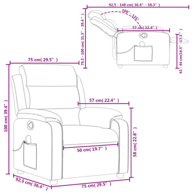 vidaXL Rozkładany fotel masujący, czarny, sztuczna skóra