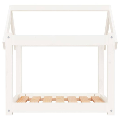 vidaXL Legowisko dla psa, białe, 71x55x70 cm, lite drewno sosnowe