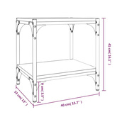 vidaXL Szafka pod TV, czarna 40x33x41 cm materiał drewnopochodny/ stal