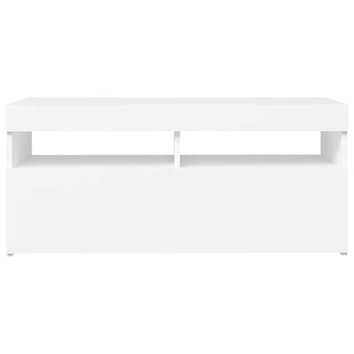 Szafka pod TV z oświetleniem LED, biała, 90x35x40 cm