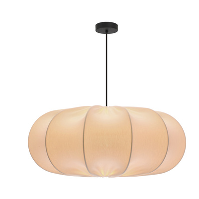 Lampa wisząca CAFEE' skandynawska - z abażurem kremowym latte 52 cm - minimalistyczne oświetlenie sufitowe w stylu japandi E27