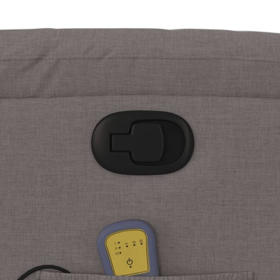 vidaXL Podnoszony fotel masujący, rozkładany, kolor taupe, tkanina