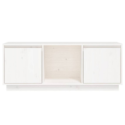 vidaXL Szafka pod TV, biała, 110,5x35x44 cm, lite drewno sosnowe