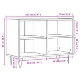 vidaXL Szafka pod TV, biała, 69,5x30x50 cm, materiał drewnopochodny