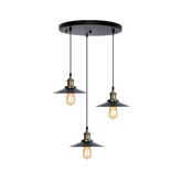 Lampa Wisząca Retro Loft Czarno złota 3xE27 26cm Abruzzo Teo