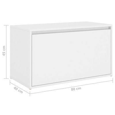Ławka do przedpokoju, biała 80x40x45 cm materiał drewnopochodny