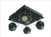 Lampa sufitowa TONY reflektor regulowana 4-punktowa do salonu metalowa