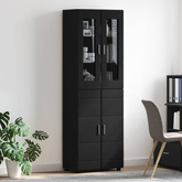 Highboard FLORIN 60 x 35 x 182 cm Czarny Drewno inżynieryjne
