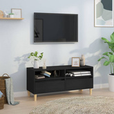 vidaXL Szafka pod TV, czarna, 100x34,5x44,5cm, materiał drewnopochodny