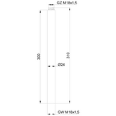 Przedłużka do deszczowni invena 30 cm, kolor chrom SC-D1-182-V Invena