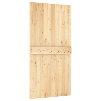 Drzwi przesuwne 100 x 210 cm Lite Drewno Sosnowe (Nieobrobione)