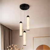 Lampa wisząca Corte potrójna szklana tuba do jadalni 25W LED 3000K
