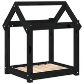 vidaXL Legowisko dla psa, czarne, 61x50x70 cm, lite drewno sosnowe
