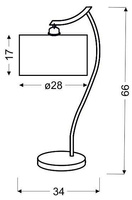 Lampka biurkowa chromowa gabinetowa carny abażur Draga Candellux 41-10414