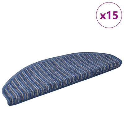 Samoprzylepne maty na schody 15 pcs Niebieski 65 x 21 x 4 cm