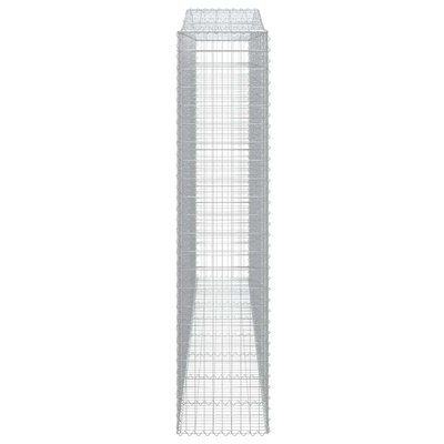 Kosze gabionowe, 6 szt, 400x50x220/240 cm, galwanizowane żelazo