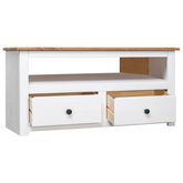 vidaXL Narożna szafka pod TV, biała, 93x49x49 cm, sosna, seria Panama