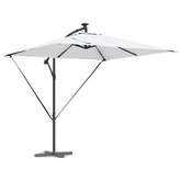 Parasol plażowy z paskami LED piaskowy 249 x 249 x 250 cm