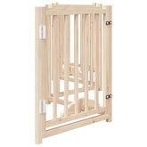 Składana bramka dla psa, z drzwiami, 6 paneli 300 cm, drewniana