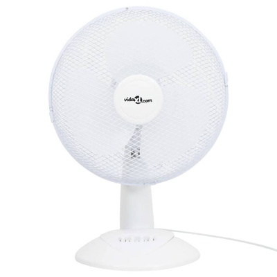 vidaXL Wentylator stołowy, 3 prędkości, 30 cm, 40 W, biały
