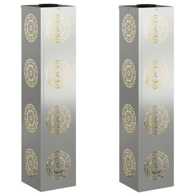 Słoneczna LED lampa na ścieżkę 2 pcs Srebrny Stal ocynkowana