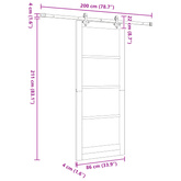Drzwi przesuwne Naturalny i czarny 86 x 211 cm