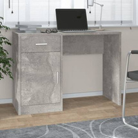 vidaXL Biurko z szufladą i szafką, szarość betonu, 100x40x73 cm