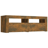 vidaXL Szafka pod TV z oświetleniem LED, przydymiony dąb, 120x35x40 cm
