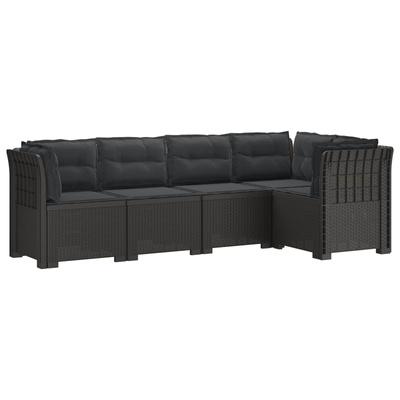 5-osobowa sofa ogrodowa z poduszkami w stylu rattanowym PP