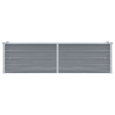 Podwyższona donica z galwanizowanej stali, 160x40x45 cm, szara